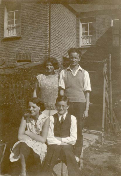 Photograph of Hugh Samuel King, wife Alice and children, at 44 Northcote Avenue, Southall