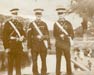 Photo of three uniformed members of St John Ambulance Brigade, Hugh Samuel King on right