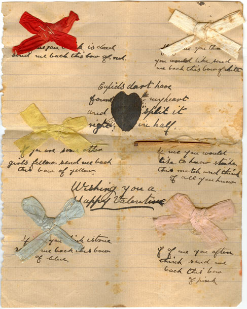 Valentine letter to Hugh Samuel King, February 1911